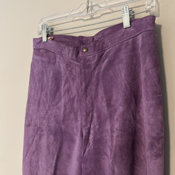 Vintage Cuir Zebra Leather purple pants size 12 - Picture 4 of 7